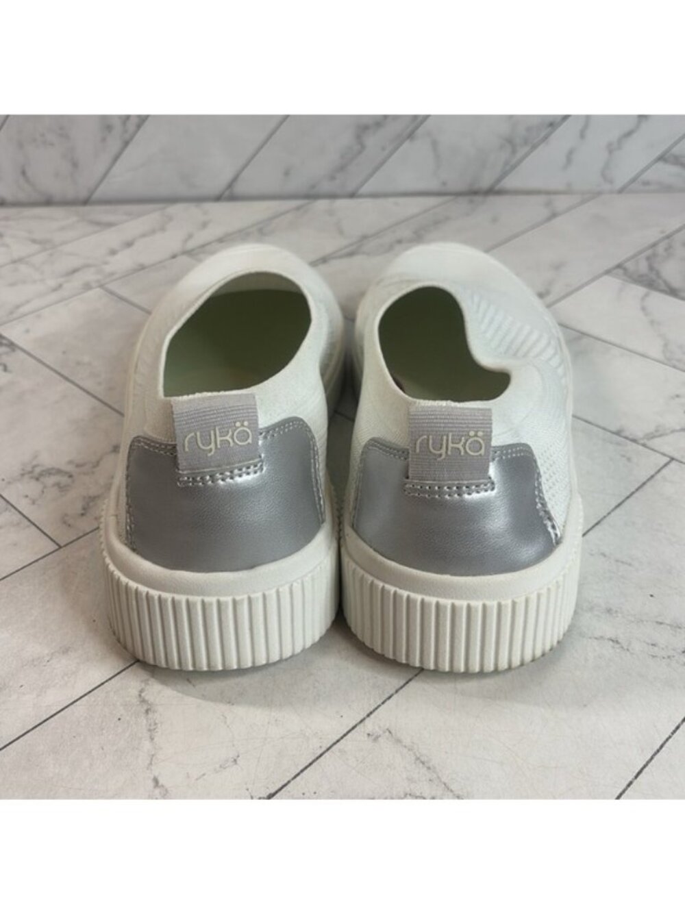 NWT Ryka Womens Vista White Stretch Knit Slip-On Casual Sneakers Shoes Size 9M - Picture 5 of 9